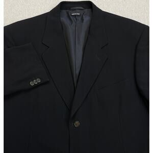 Giorgio Armani Blazer Men 46L (58 IT) Black 100% Wool 3-Button Made In Italy